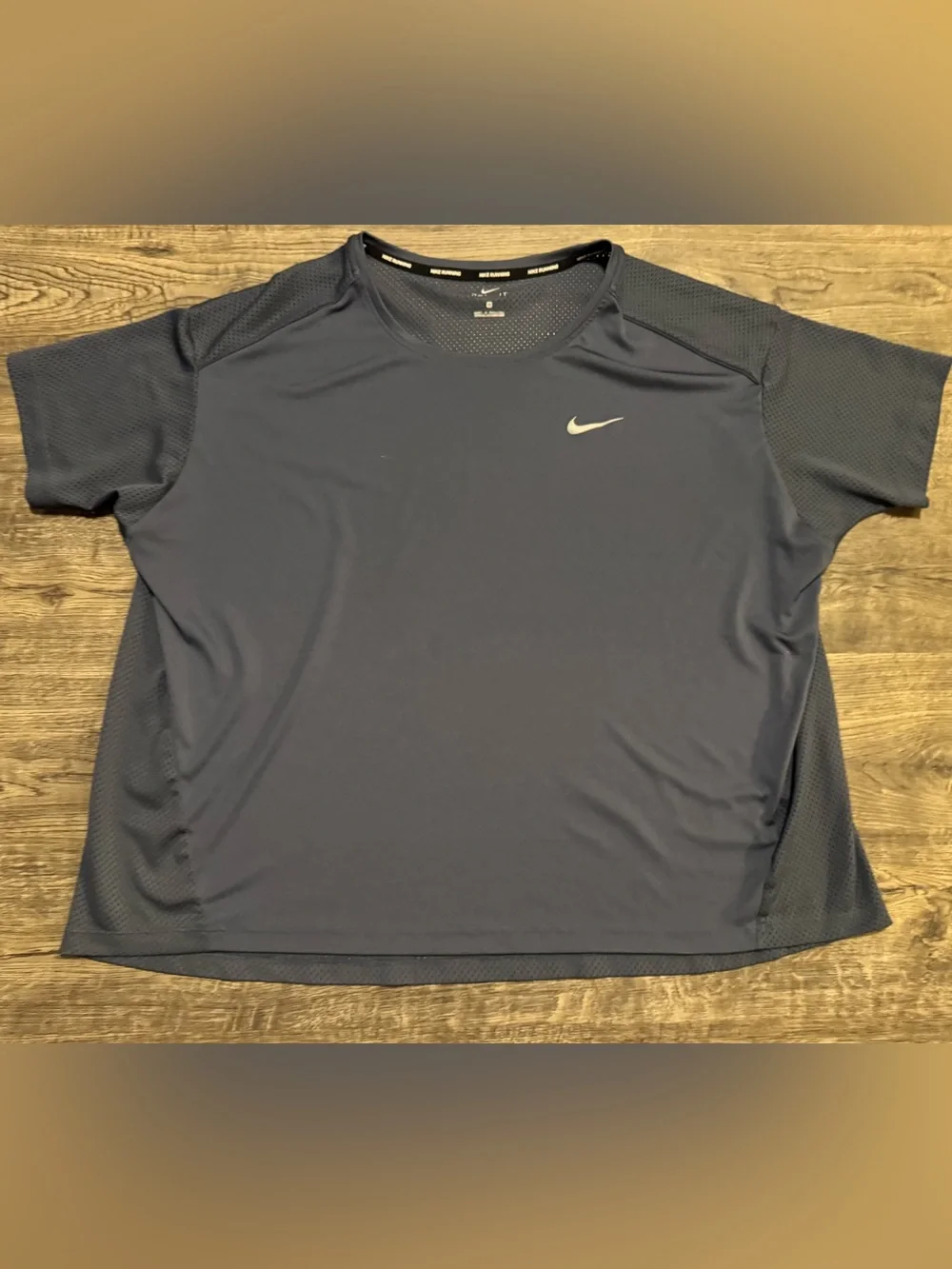 Nike Navy Short-Sleeve Dri-FIT Training Tee with Reflective Swoosh XL